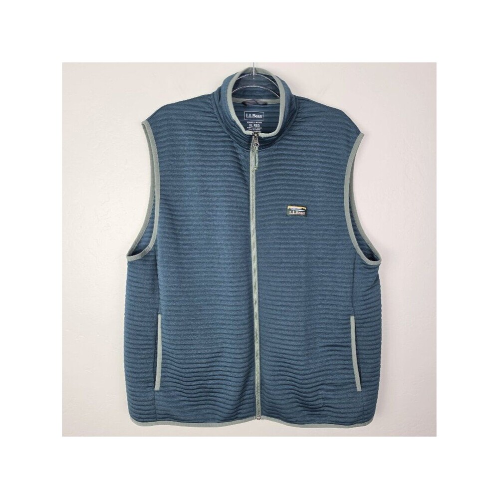 L.L. Bean Men's Airlight Vest Zip UPF 50 Stretch Lightweight Blue Green Size XL